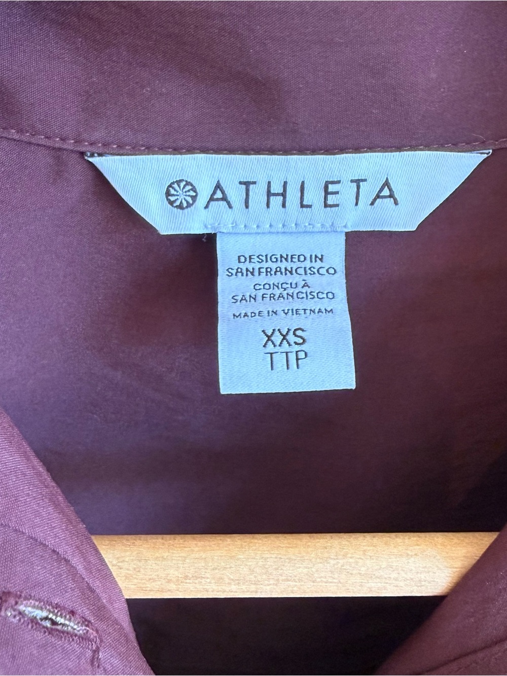 Athleta Midday Relaxed Shirt - Garnet Sz XXS - Picture 3 of 5
